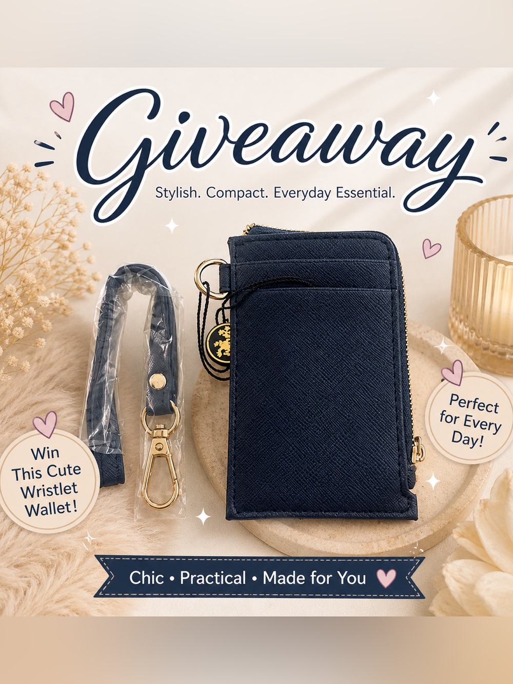 ✨GIVEAWAY✨ Navy Blue Wristlet Wallet